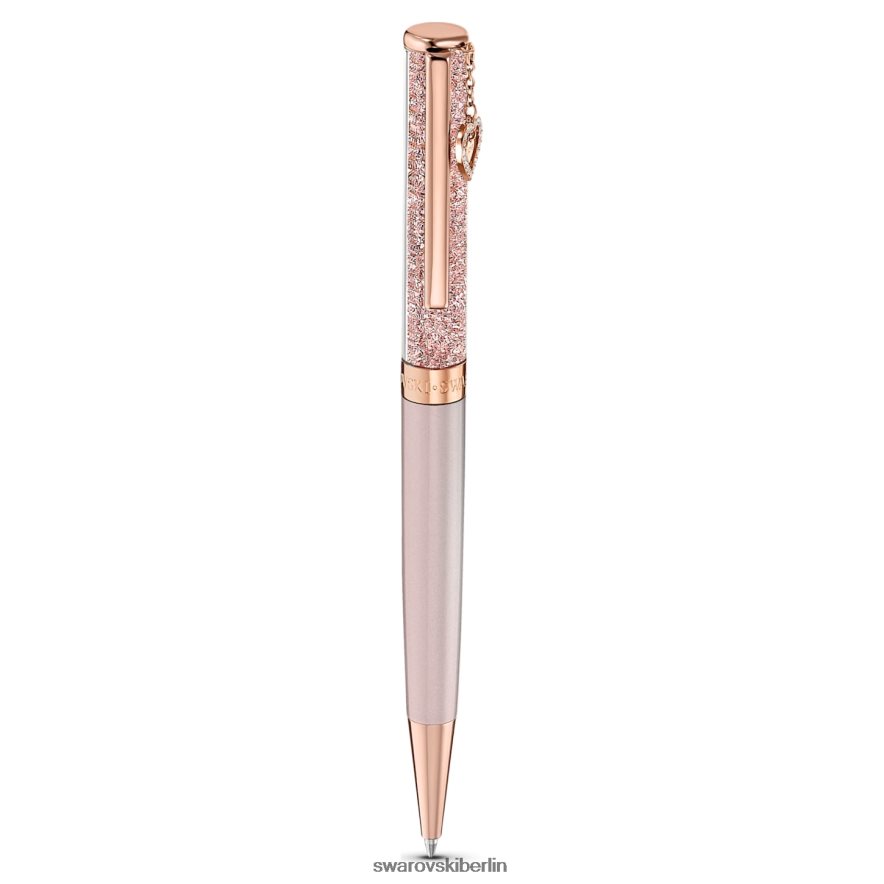 Swarovski Kristallkugelschreiber Herz, roségoldfarben, rosa lackiert, roségoldfarben plattiert Zubehör HLT4481284