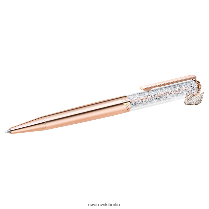 Swarovski Kristallkugelschreiber Schwan, roségoldfarben, roségoldfarben plattiert Zubehör HLT4481277