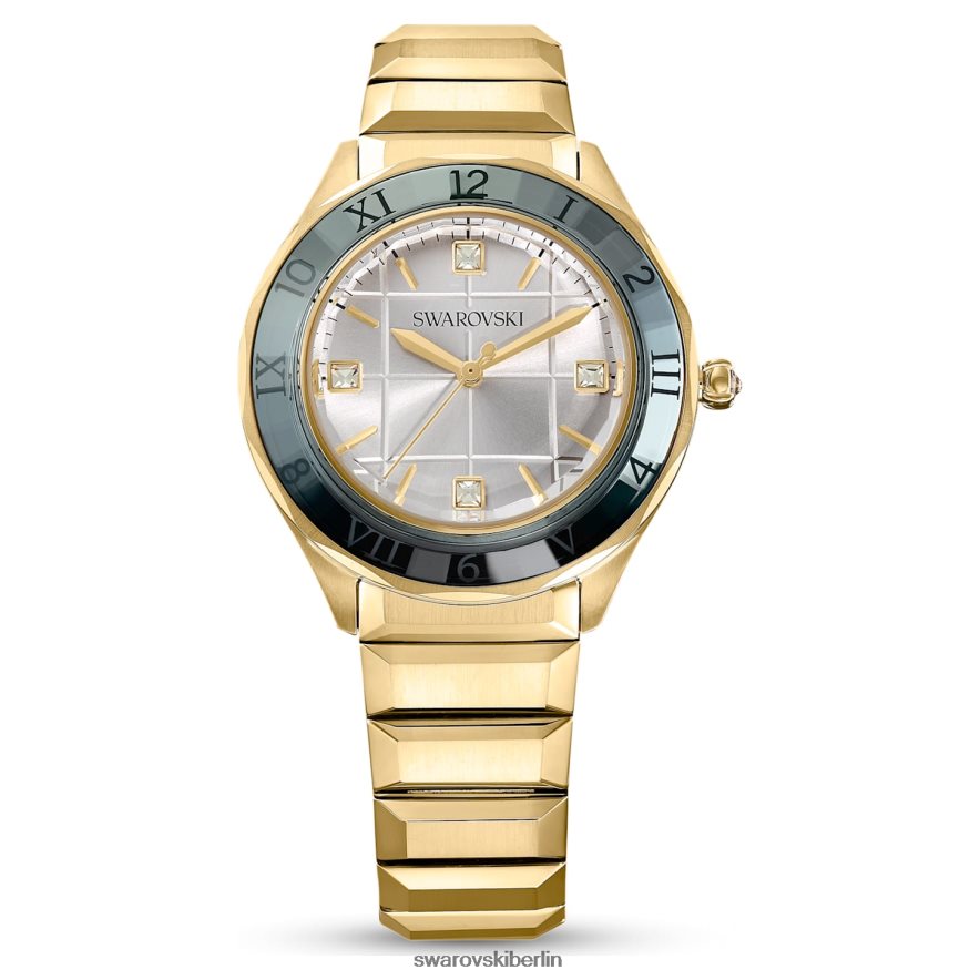 Swarovski 37-mm-Uhr Swiss Made, Metallarmband, goldfarben, goldfarbenes Finish Zubehör HLT4481145