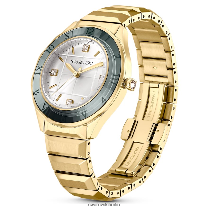 Swarovski 37-mm-Uhr Swiss Made, Metallarmband, goldfarben, goldfarbenes Finish Zubehör HLT4481145