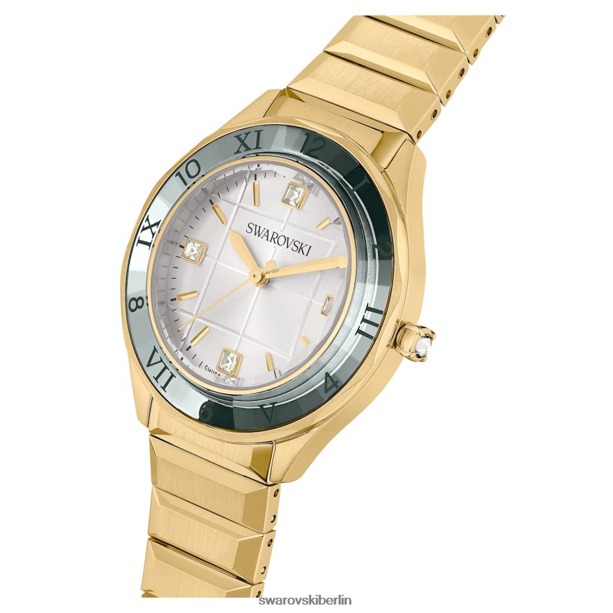 Swarovski 37-mm-Uhr Swiss Made, Metallarmband, goldfarben, goldfarbenes Finish Zubehör HLT4481145