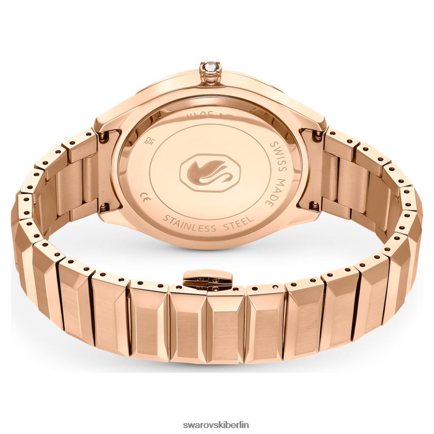 Swarovski 37-mm-Uhr Swiss Made, Metallarmband, schwarz, roségoldfarbenes Finish Zubehör HLT4481193