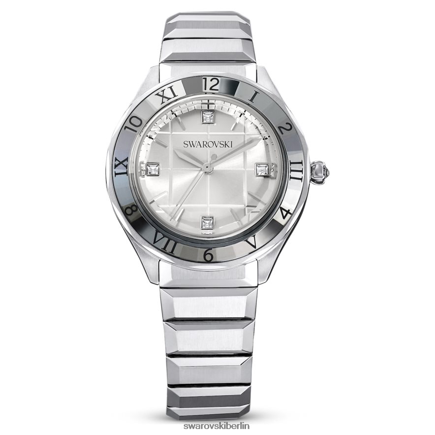 Swarovski 37-mm-Uhr Swiss Made, Metallarmband, silberfarben, Edelstahl Zubehör HLT4481221