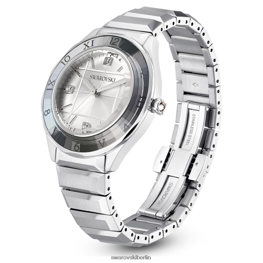 Swarovski 37-mm-Uhr Swiss Made, Metallarmband, silberfarben, Edelstahl Zubehör HLT4481221