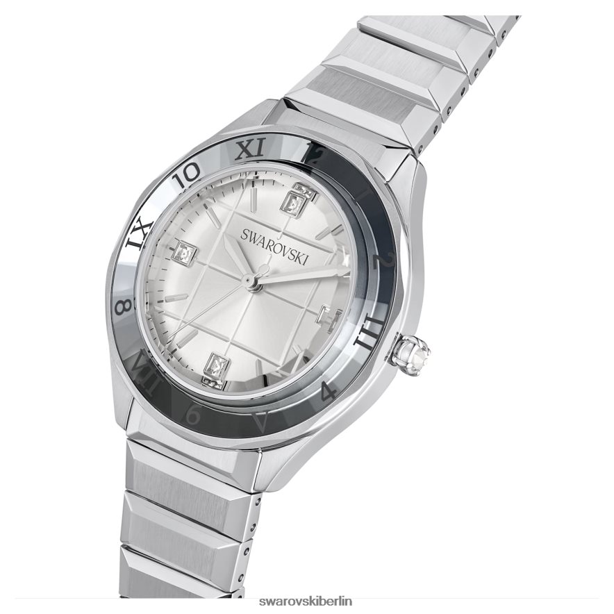 Swarovski 37-mm-Uhr Swiss Made, Metallarmband, silberfarben, Edelstahl Zubehör HLT4481221