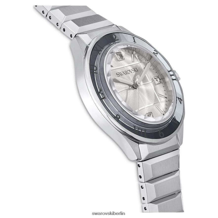 Swarovski 37-mm-Uhr Swiss Made, Metallarmband, silberfarben, Edelstahl Zubehör HLT4481221