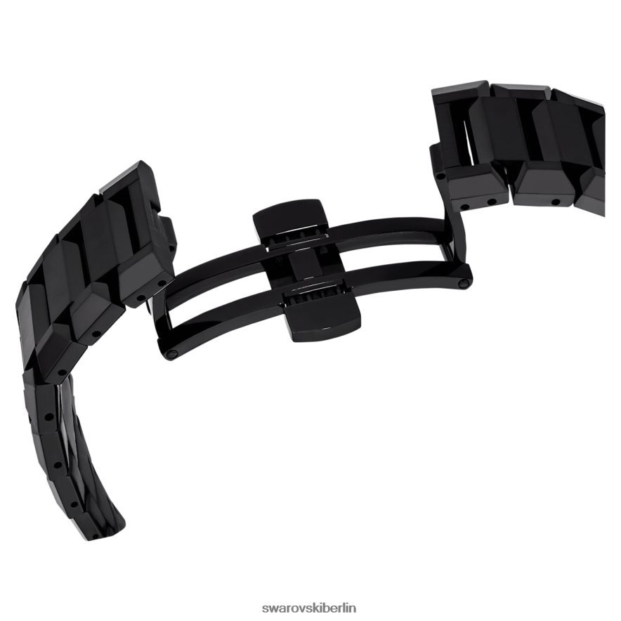 Swarovski 39-mm-Uhr Swiss Made, Metallarmband, schwarz, schwarzes Finish Zubehör HLT4481239