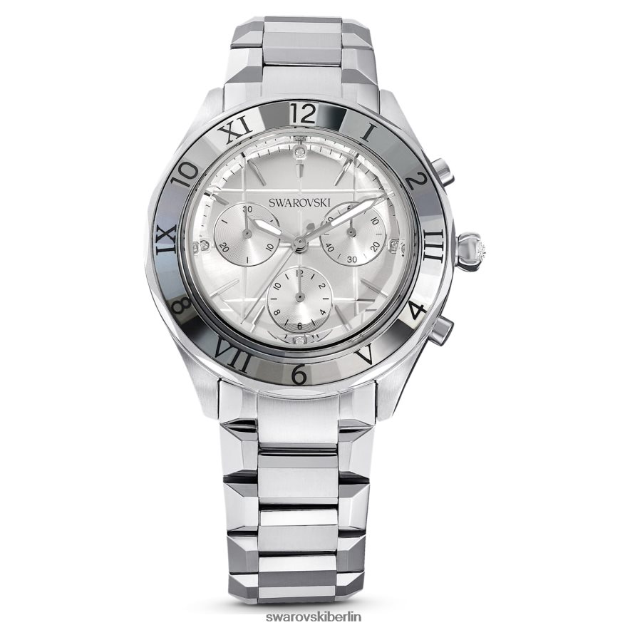 Swarovski 39-mm-Uhr Swiss Made, Metallarmband, silberfarben, Edelstahl Zubehör HLT4481238