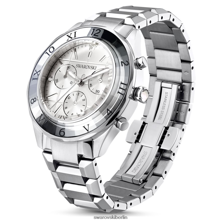 Swarovski 39-mm-Uhr Swiss Made, Metallarmband, silberfarben, Edelstahl Zubehör HLT4481238