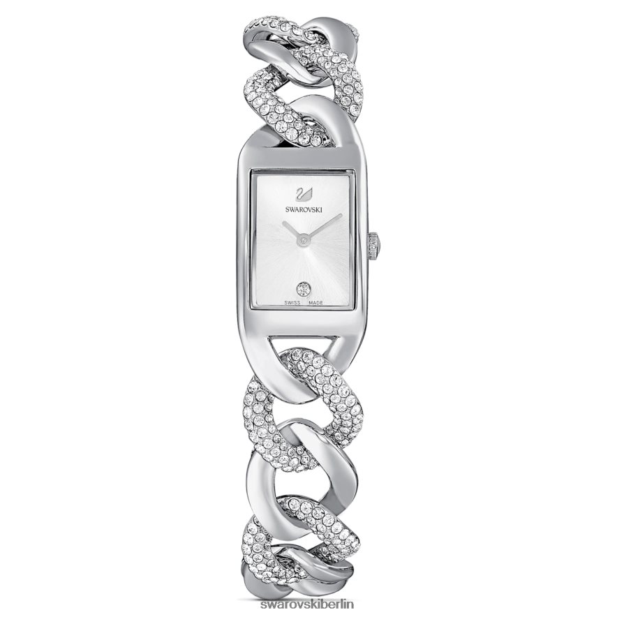 Swarovski Cocktailuhr Swiss Made, Pavé, Metallarmband, silberfarben, Edelstahl Zubehör HLT4481231