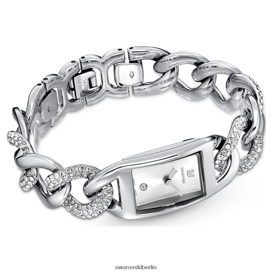 Swarovski Cocktailuhr Swiss Made, Pavé, Metallarmband, silberfarben, Edelstahl Zubehör HLT4481231