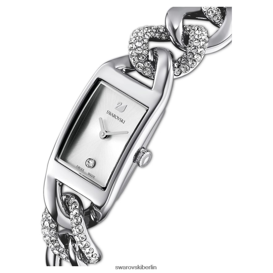 Swarovski Cocktailuhr Swiss Made, Pavé, Metallarmband, silberfarben, Edelstahl Zubehör HLT4481231