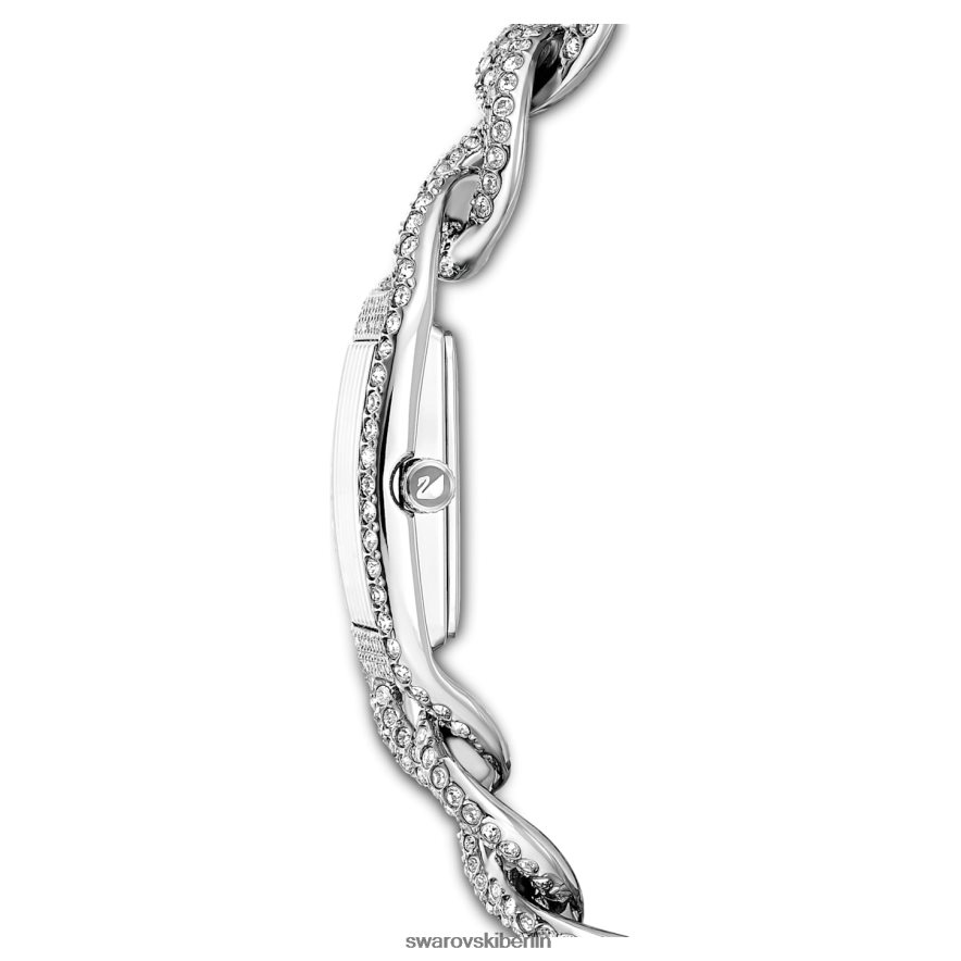Swarovski Cocktailuhr Swiss Made, Vollpavé, Metallarmband, silberfarben, Edelstahl Zubehör HLT4481227