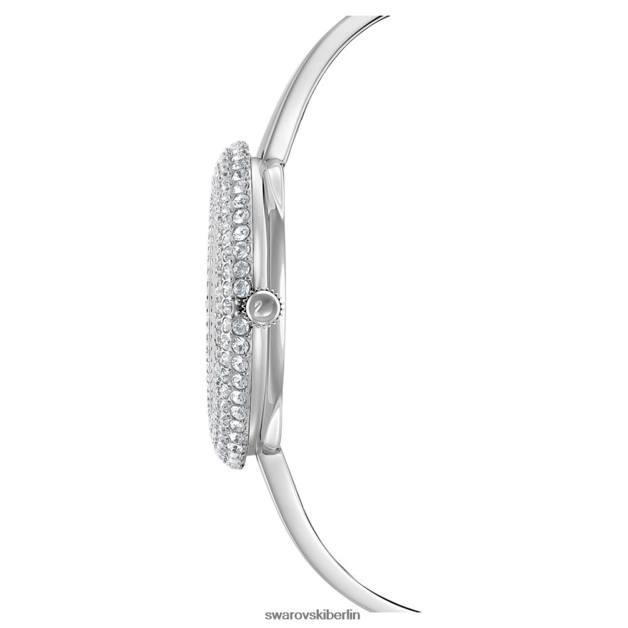 Swarovski Kristall-Rosenuhr Swiss Made, Metallarmband, silberfarben, Edelstahl Zubehör HLT4481247