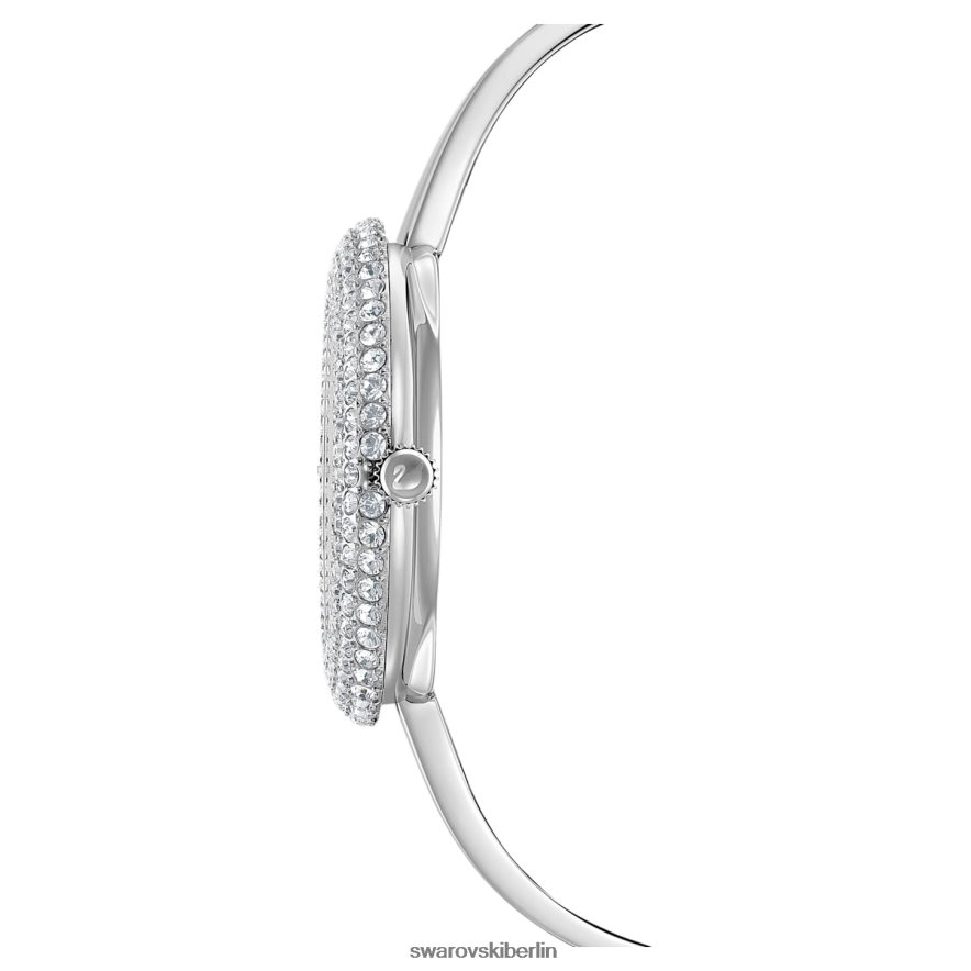 Swarovski Kristall-Rosenuhr Swiss Made, Metallarmband, silberfarben, Edelstahl Zubehör HLT4481247