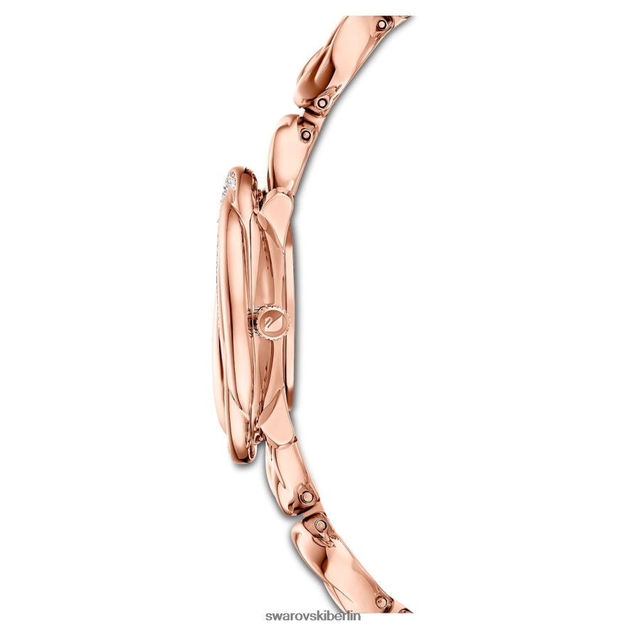 Swarovski Kristallblumenuhr In der Schweiz hergestellt, Metallarmband, roségoldfarben, roségoldfarbenes Finish Zubehör HLT4481187
