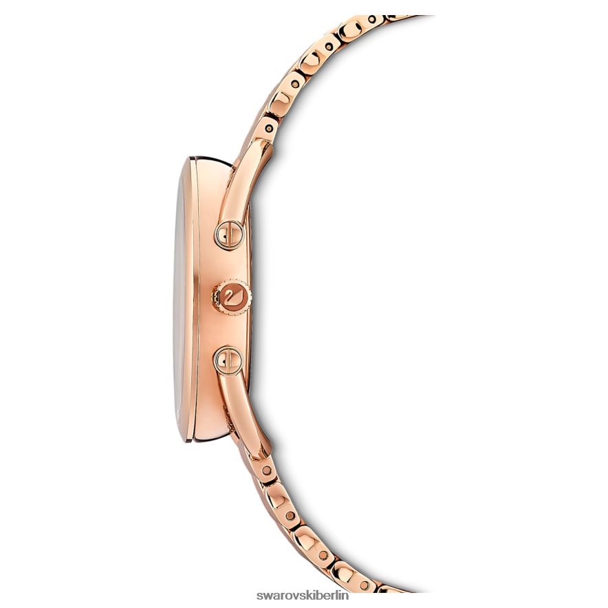 Swarovski Kristallglas-Glamour-Uhr In der Schweiz hergestellt, Metallarmband, roségoldfarben, roségoldfarbenes Finish Zubehör HLT4481194