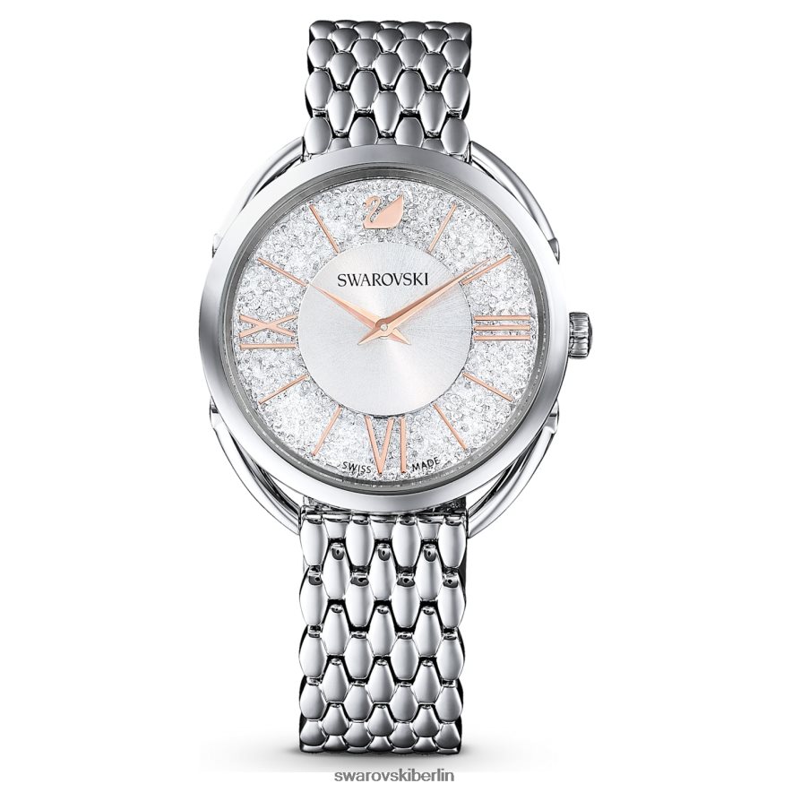 Swarovski Kristallglas-Glamour-Uhr Swiss Made, Metallarmband, silberfarben, Edelstahl Zubehör HLT4481245