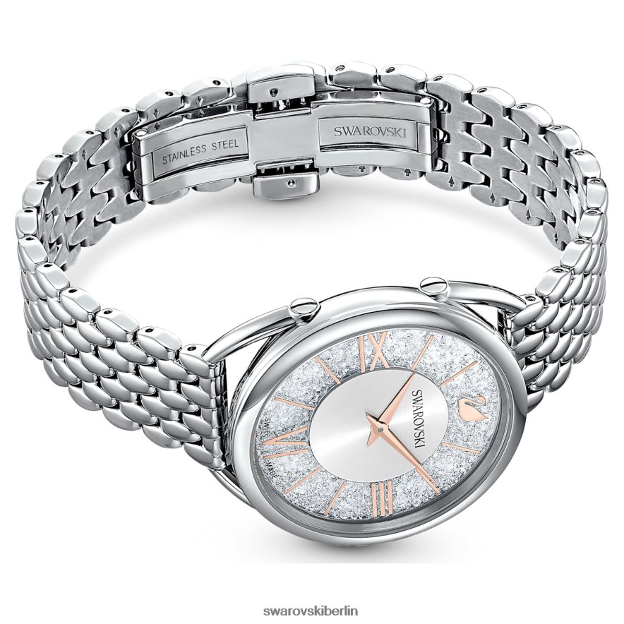 Swarovski Kristallglas-Glamour-Uhr Swiss Made, Metallarmband, silberfarben, Edelstahl Zubehör HLT4481245