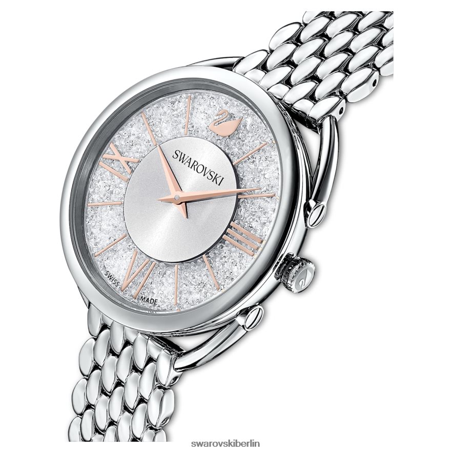 Swarovski Kristallglas-Glamour-Uhr Swiss Made, Metallarmband, silberfarben, Edelstahl Zubehör HLT4481245