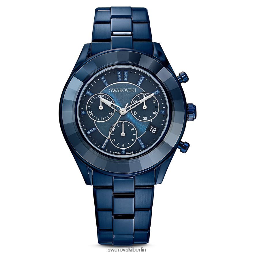 Swarovski Octea Lux Sportuhr Swiss Made, Metallarmband, blau, blaues Finish Zubehör HLT4481232
