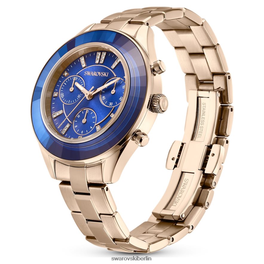 Swarovski Octea Lux Sportuhr Swiss Made, Metallarmband, blau, champagnergoldfarbenes Finish Zubehör HLT4481143