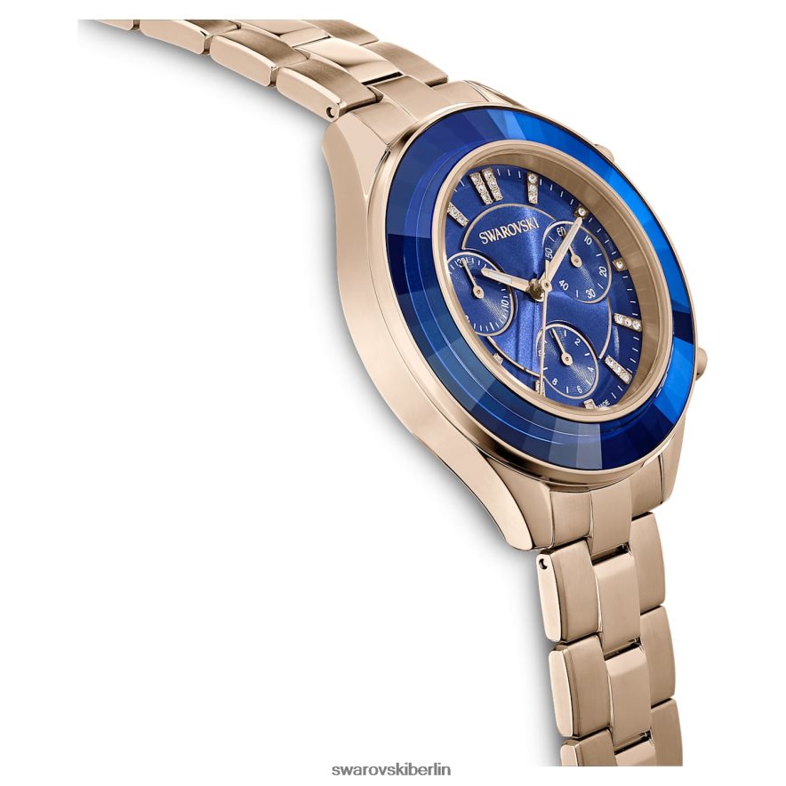 Swarovski Octea Lux Sportuhr Swiss Made, Metallarmband, blau, champagnergoldfarbenes Finish Zubehör HLT4481143