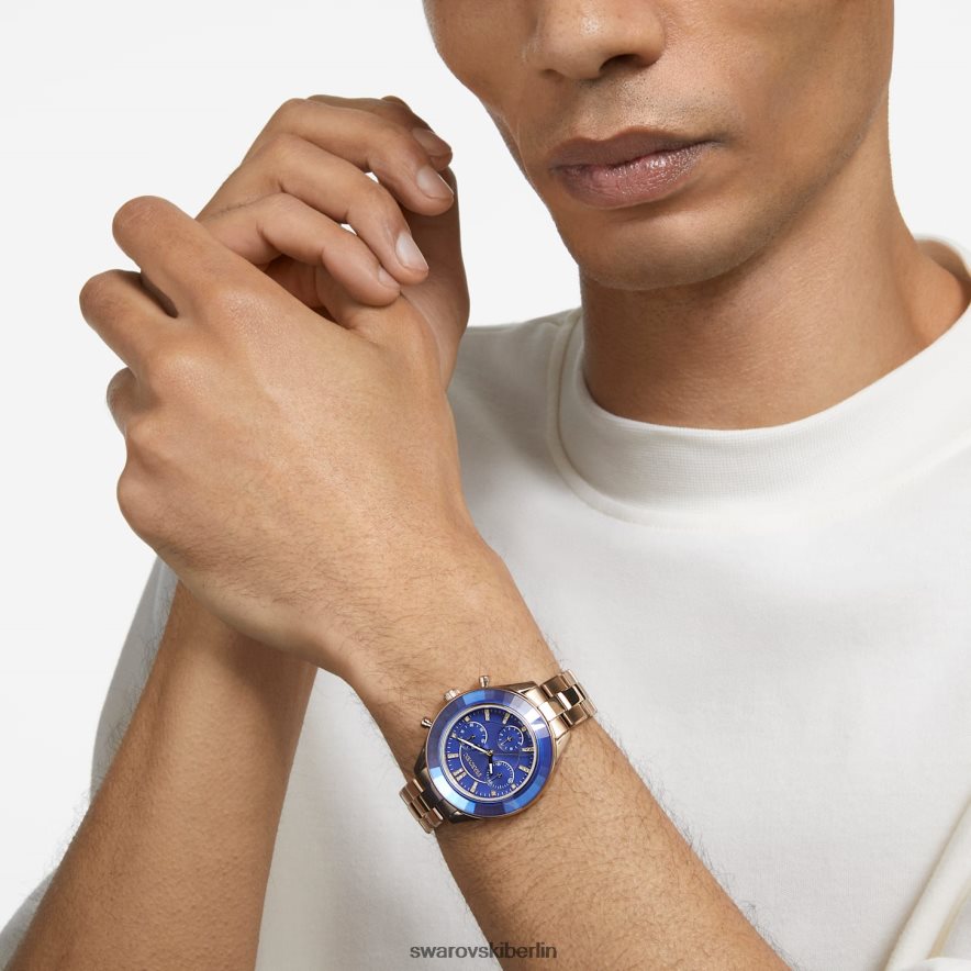 Swarovski Octea Lux Sportuhr Swiss Made, Metallarmband, blau, champagnergoldfarbenes Finish Zubehör HLT4481143