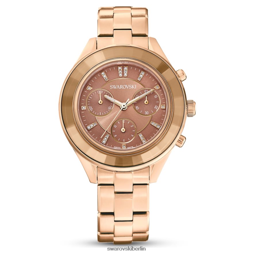 Swarovski Octea Lux Sportuhr Swiss Made, Metallarmband, braun, goldfarbenes Finish Zubehör HLT4481149