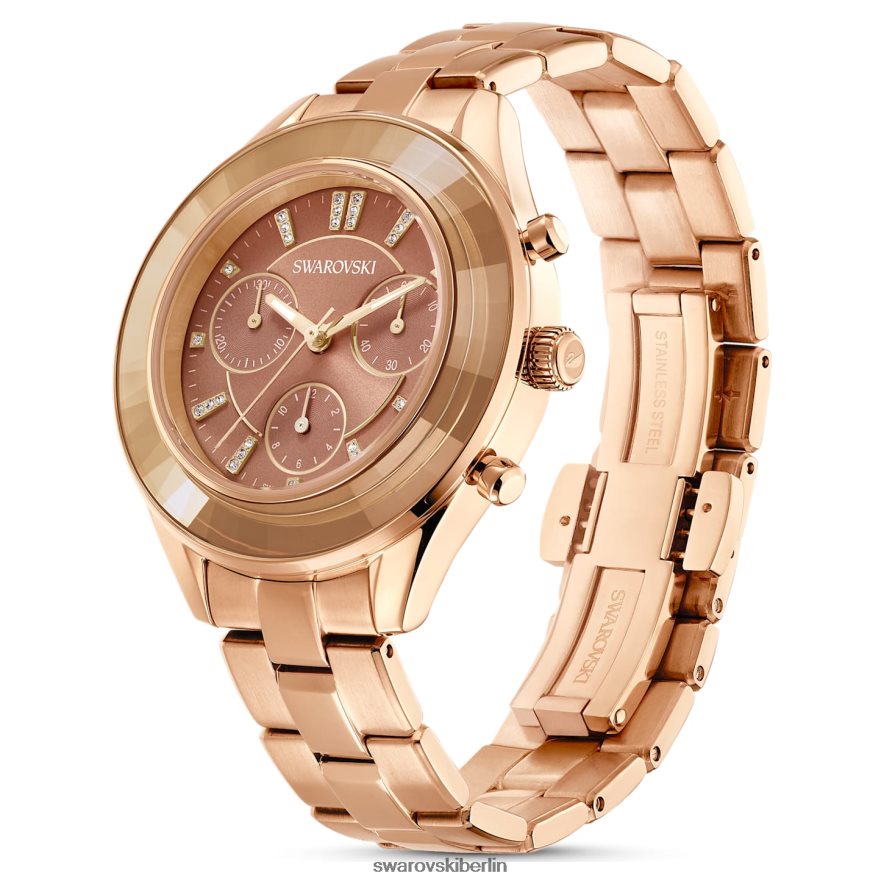 Swarovski Octea Lux Sportuhr Swiss Made, Metallarmband, braun, goldfarbenes Finish Zubehör HLT4481149