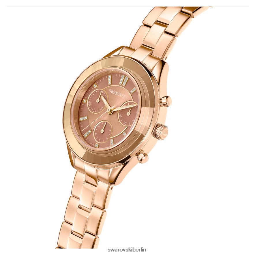 Swarovski Octea Lux Sportuhr Swiss Made, Metallarmband, braun, goldfarbenes Finish Zubehör HLT4481149