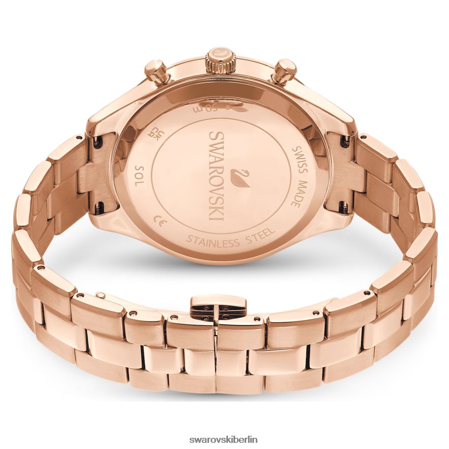 Swarovski Octea Lux Sportuhr Swiss Made, Metallarmband, rot, roségoldfarbenes Finish Zubehör HLT4481176