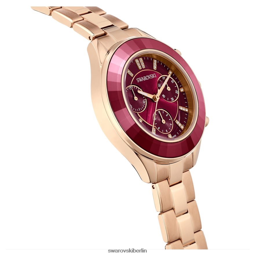 Swarovski Octea Lux Sportuhr Swiss Made, Metallarmband, rot, roségoldfarbenes Finish Zubehör HLT4481176