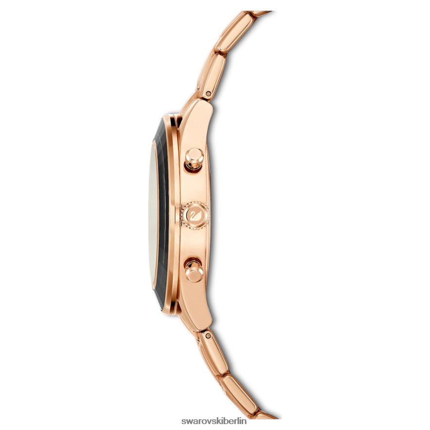 Swarovski Octea Lux Sportuhr Swiss Made, Metallarmband, schwarz, roségoldfarbenes Finish Zubehör HLT4481175
