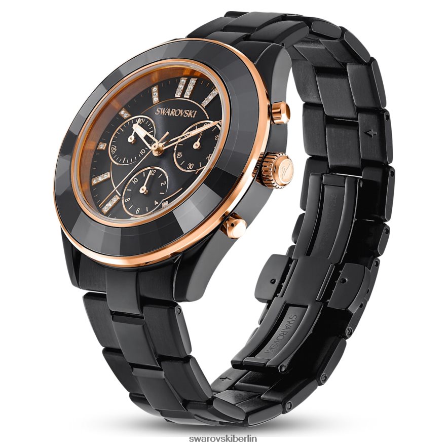 Swarovski Octea Lux Sportuhr Swiss Made, Metallarmband, schwarz, schwarzes Finish Zubehör HLT4481173