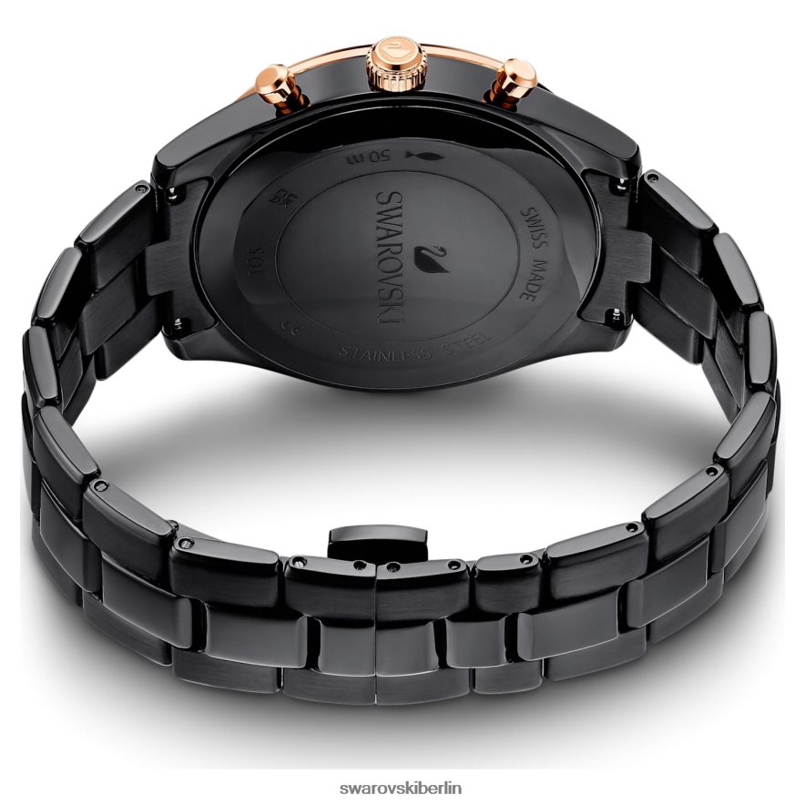 Swarovski Octea Lux Sportuhr Swiss Made, Metallarmband, schwarz, schwarzes Finish Zubehör HLT4481173