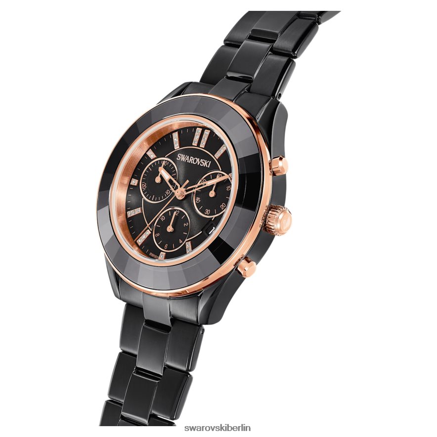 Swarovski Octea Lux Sportuhr Swiss Made, Metallarmband, schwarz, schwarzes Finish Zubehör HLT4481173