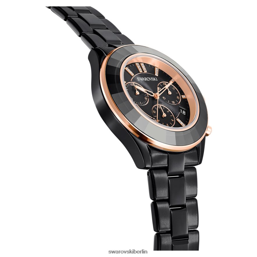 Swarovski Octea Lux Sportuhr Swiss Made, Metallarmband, schwarz, schwarzes Finish Zubehör HLT4481173