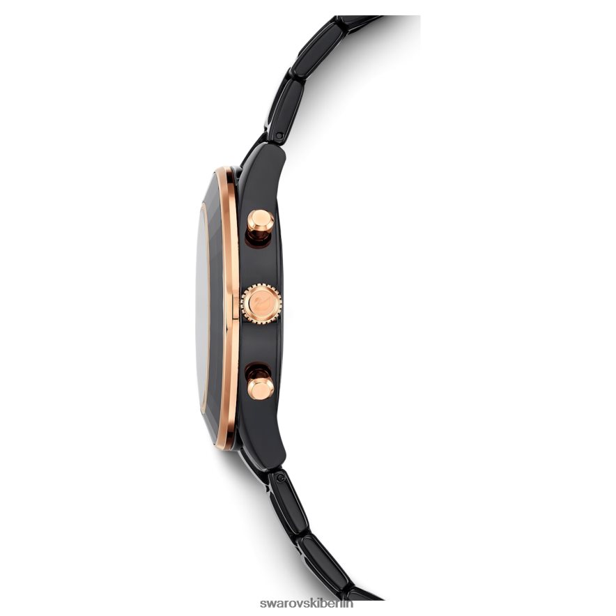 Swarovski Octea Lux Sportuhr Swiss Made, Metallarmband, schwarz, schwarzes Finish Zubehör HLT4481173