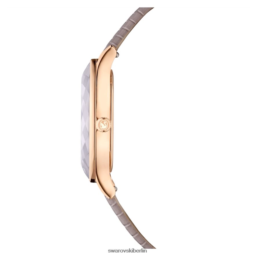 Swarovski Octea Nova Uhr In der Schweiz hergestellt, Lederarmband, beige, roségoldfarbenes Finish Zubehör HLT4481184