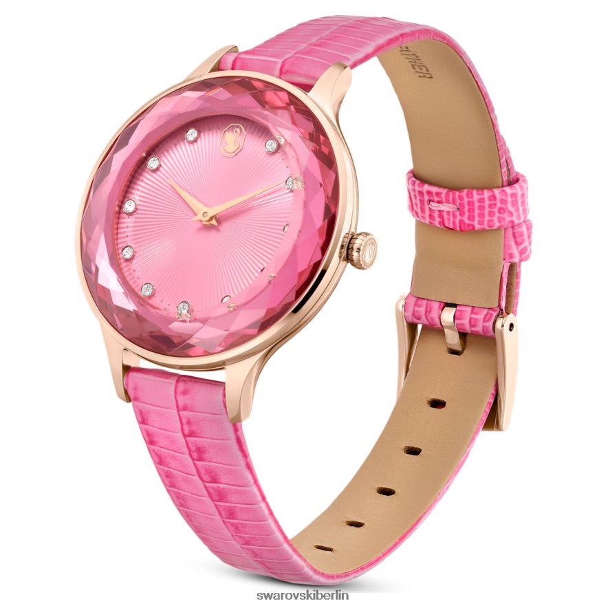 Swarovski Octea Nova Uhr Swiss Made, Lederarmband, rosa, roségoldfarbenes Finish Zubehör HLT4481179