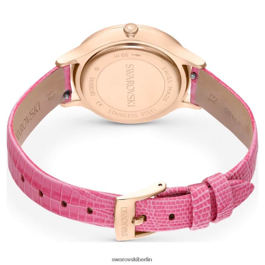 Swarovski Octea Nova Uhr Swiss Made, Lederarmband, rosa, roségoldfarbenes Finish Zubehör HLT4481179