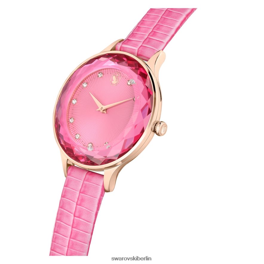 Swarovski Octea Nova Uhr Swiss Made, Lederarmband, rosa, roségoldfarbenes Finish Zubehör HLT4481179