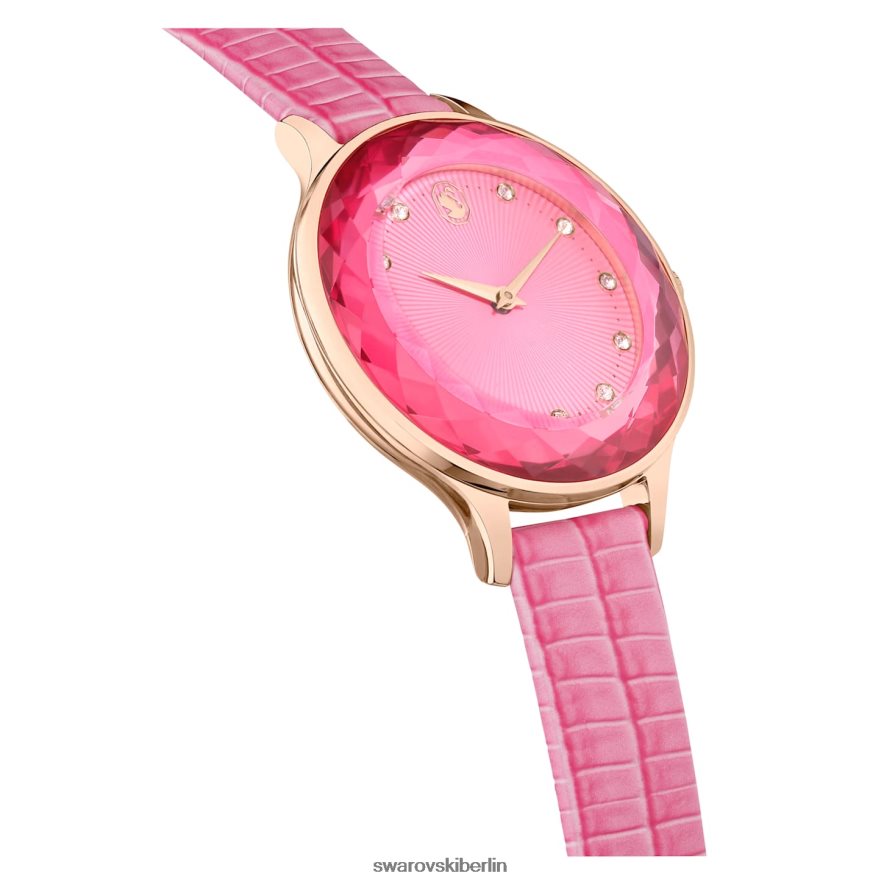 Swarovski Octea Nova Uhr Swiss Made, Lederarmband, rosa, roségoldfarbenes Finish Zubehör HLT4481179