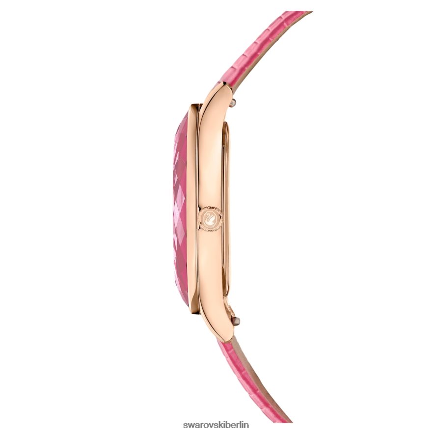 Swarovski Octea Nova Uhr Swiss Made, Lederarmband, rosa, roségoldfarbenes Finish Zubehör HLT4481179