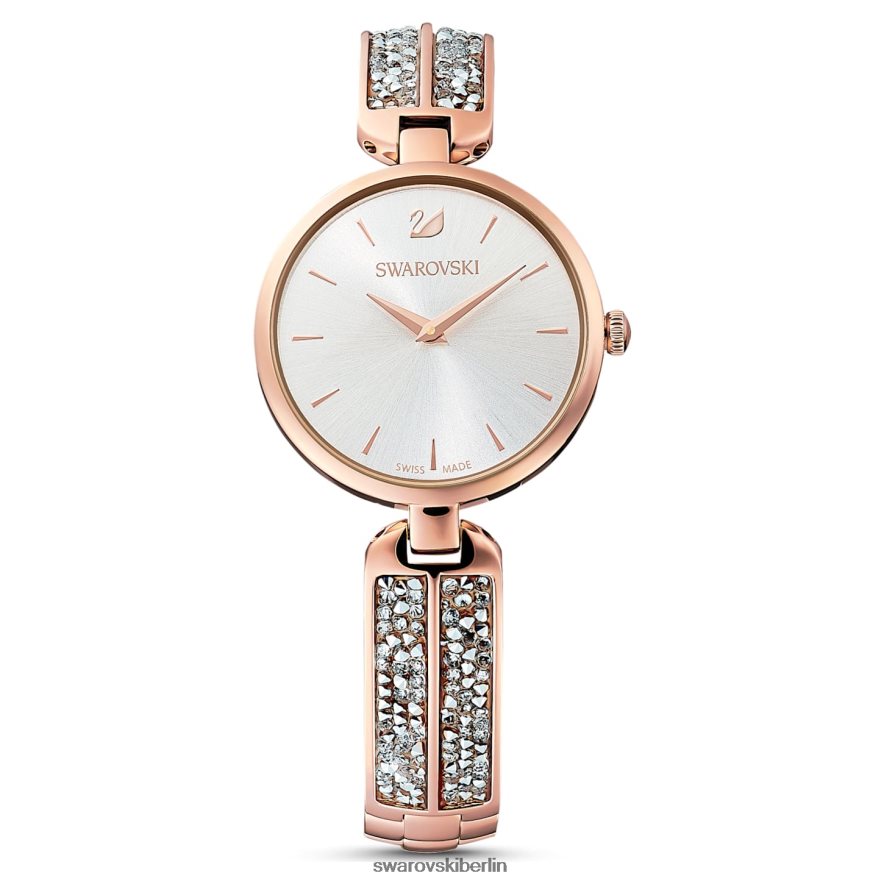 Swarovski Traum-Rock-Uhr In der Schweiz hergestellt, Metallarmband, roségoldfarben, roségoldfarbenes Finish Zubehör HLT4481171