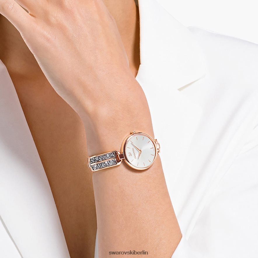 Swarovski Traum-Rock-Uhr In der Schweiz hergestellt, Metallarmband, roségoldfarben, roségoldfarbenes Finish Zubehör HLT4481171