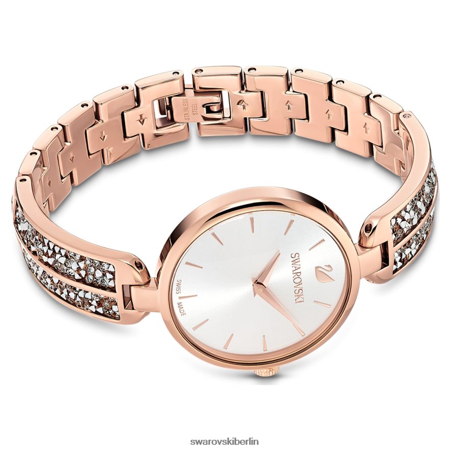 Swarovski Traum-Rock-Uhr In der Schweiz hergestellt, Metallarmband, roségoldfarben, roségoldfarbenes Finish Zubehör HLT4481171