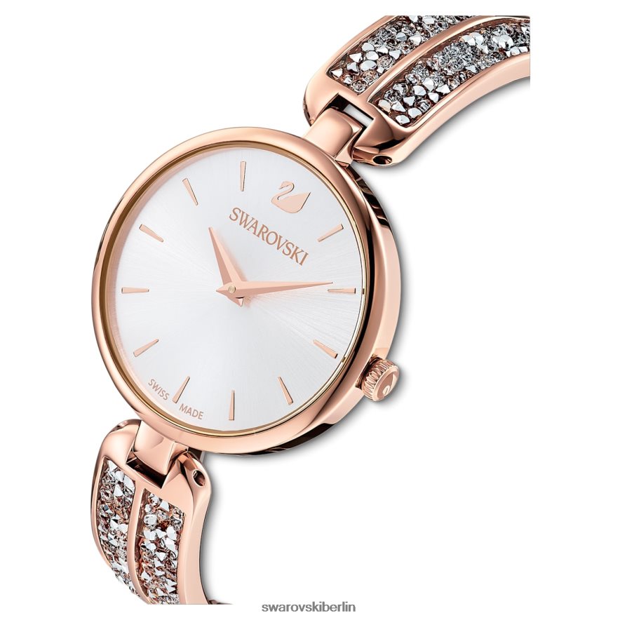 Swarovski Traum-Rock-Uhr In der Schweiz hergestellt, Metallarmband, roségoldfarben, roségoldfarbenes Finish Zubehör HLT4481171