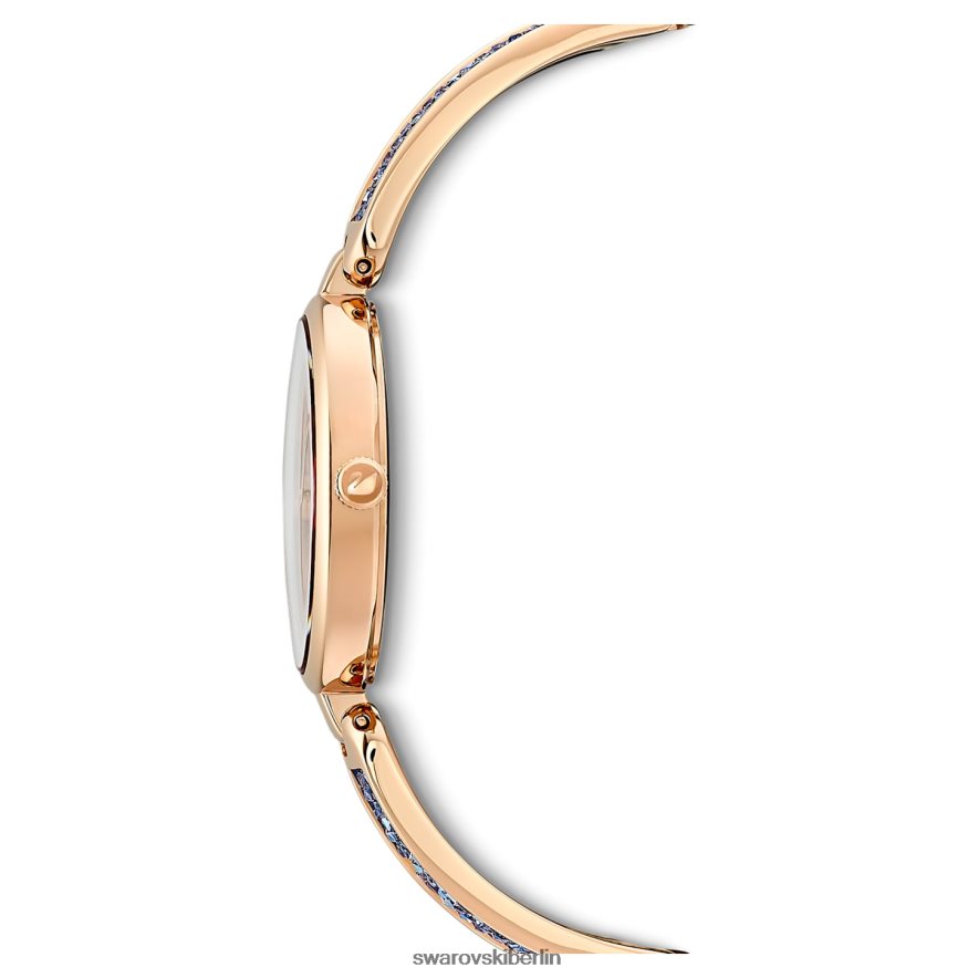 Swarovski Traum-Rock-Uhr Swiss Made, Metallarmband, blaues, roségoldfarbenes Finish Zubehör HLT4481168